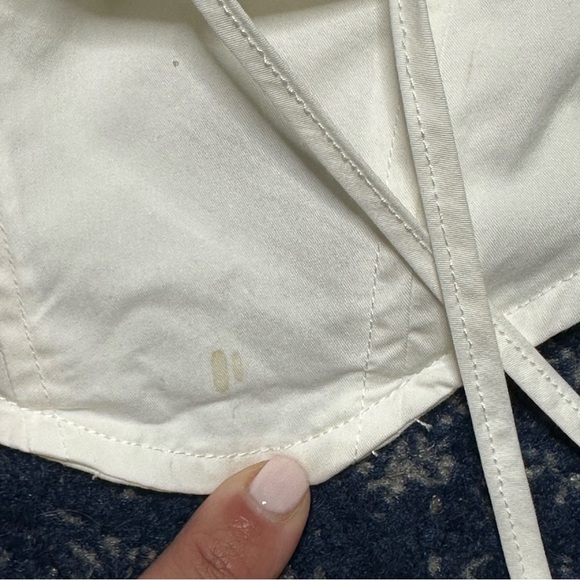 House of CB Flynn White Cropped Poplin Corset Tank sz L - Picture 8 of 9